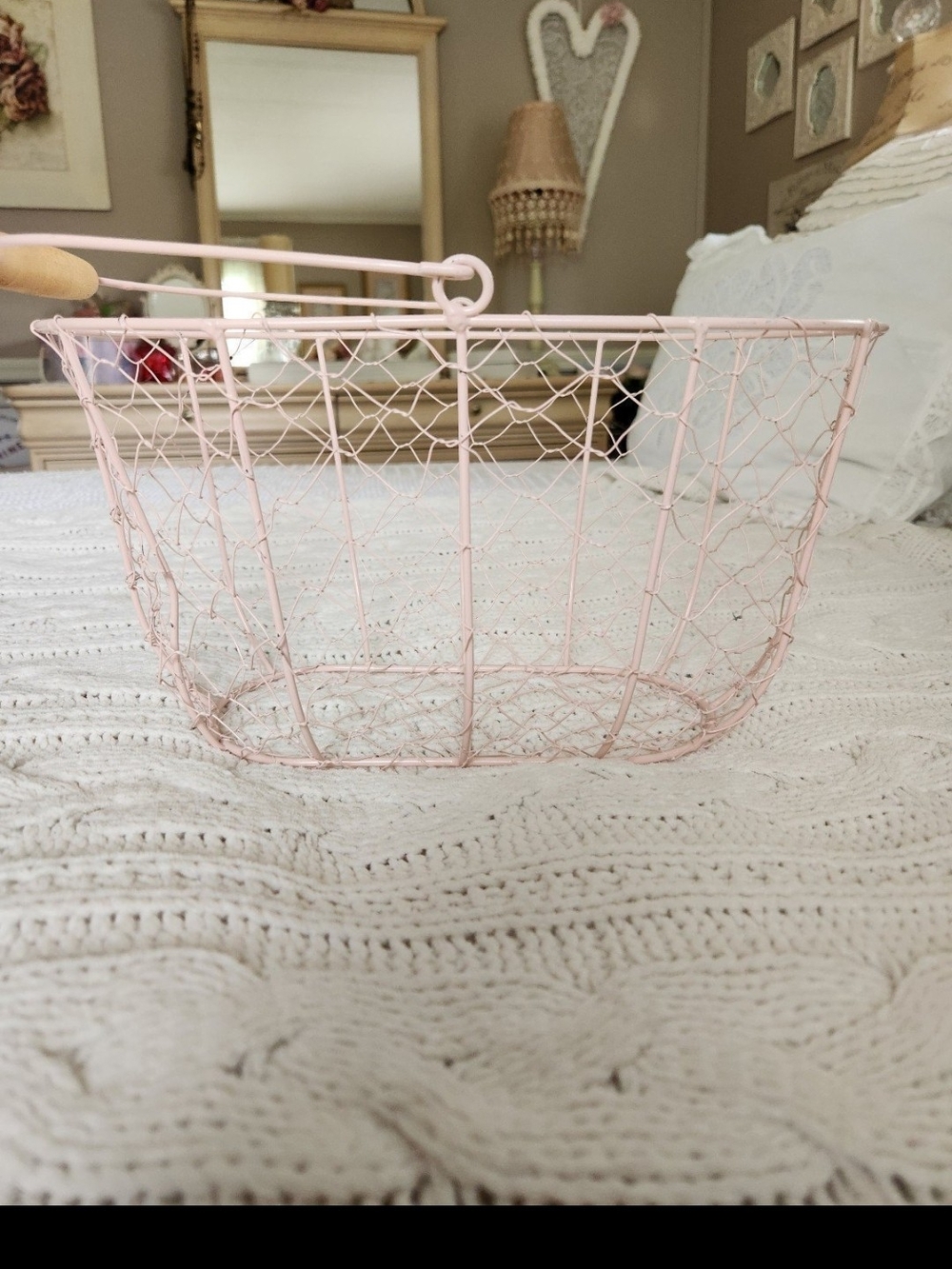 Pink Wire Farmhouse Basket - Home Accents